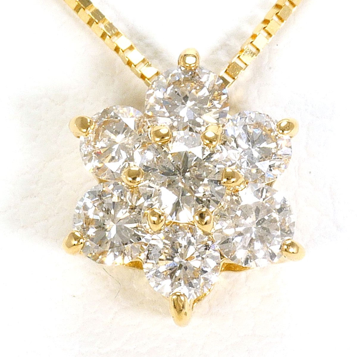 K18YG ネックレス ダイヤ 0.50ct 約40cm 総重量約1.6g ジュエリー 送料無料 新品同様 【中古】 ギフトラッピング無料