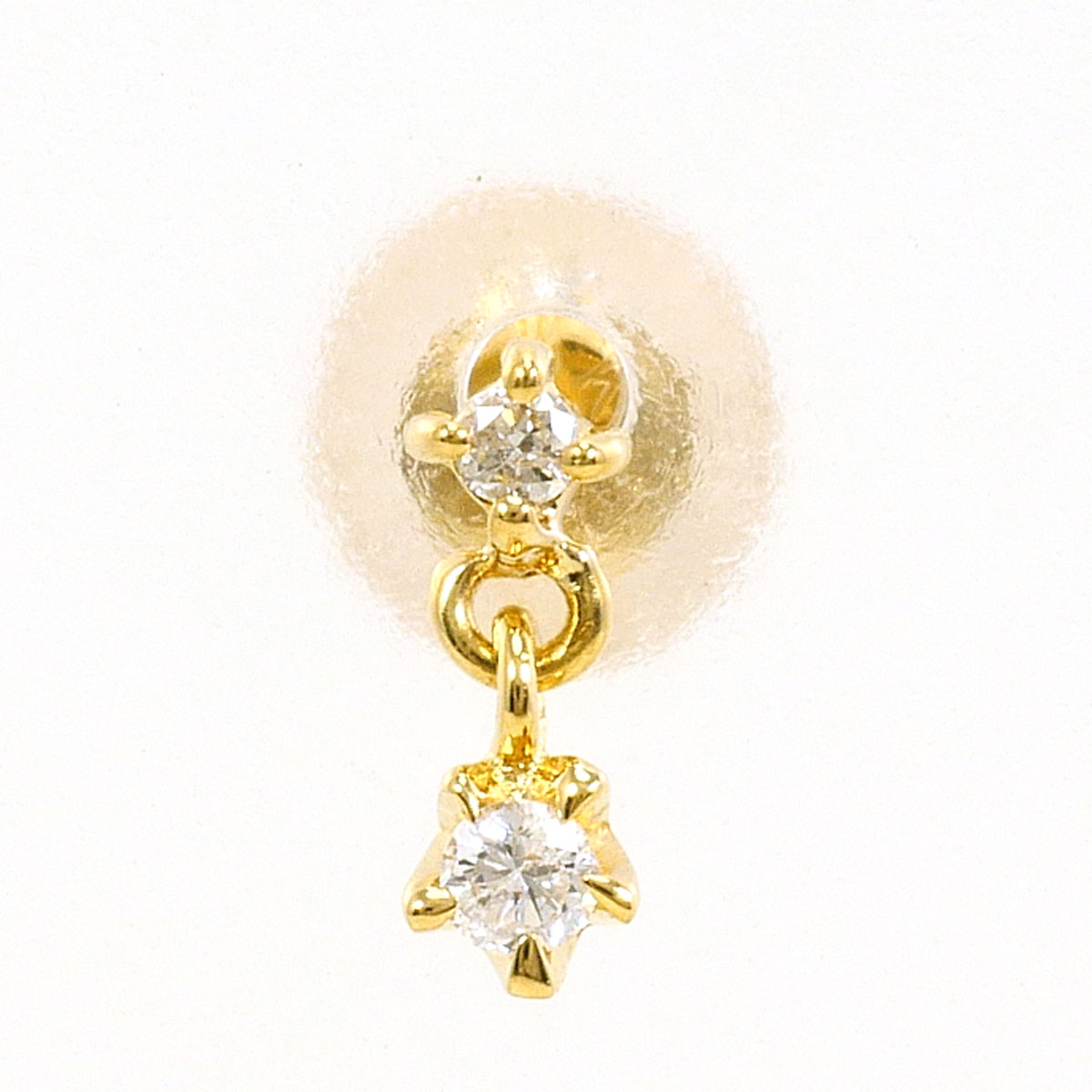 K18YG ピアス(片耳) ダイヤ 0.07ct 総重量約0.2g 送料無料 新品同様 【中古】 ギフトラッピング無料