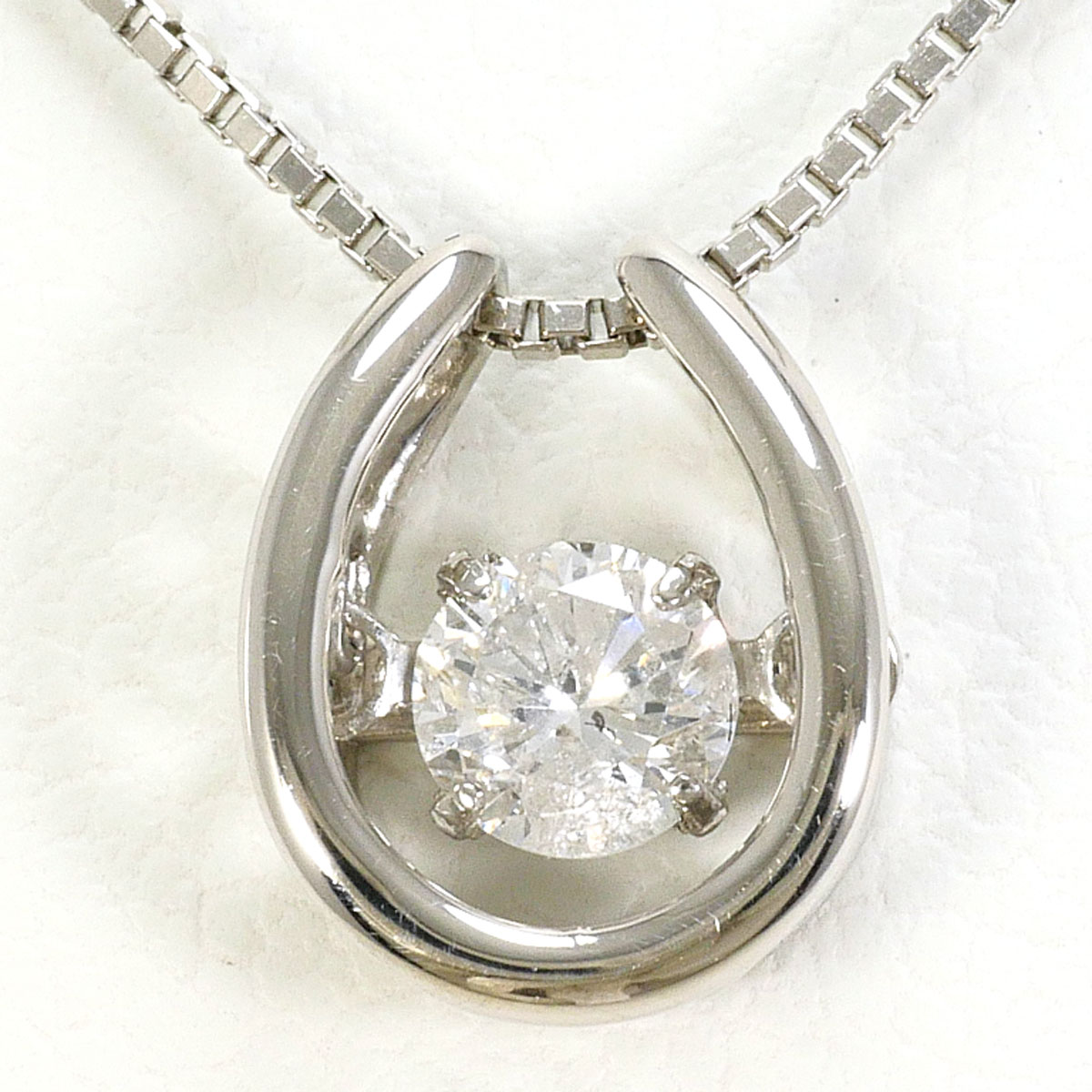 PT900/プラチナ PT850/プラチナ ネックレス ダイヤ 0.20ct 鑑別書 約40cm 総重量約2.9g ジュエリー 送料無料 新品同様 【中古】 ギフトラッピング無料|ワンダープライス 店