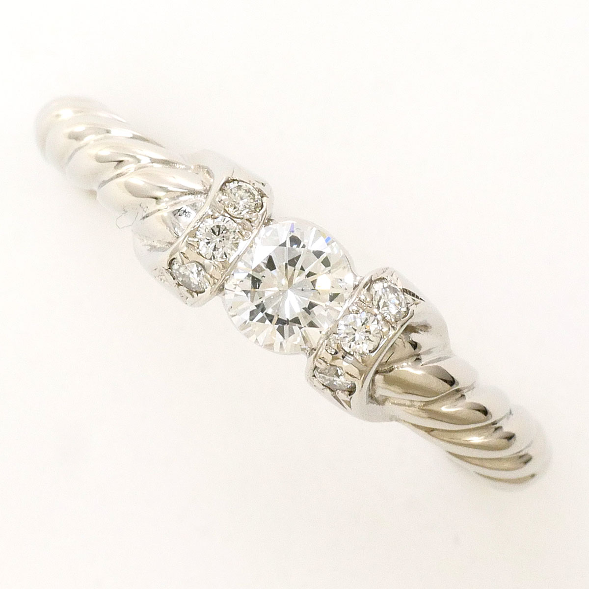 PT900/プラチナ リング・指輪 12号 ダイヤ 0.30ct SI1 鑑定書 総重量約4.4g ジュエリー 送料無料 新品同様 【中古】 ギフトラッピング無料