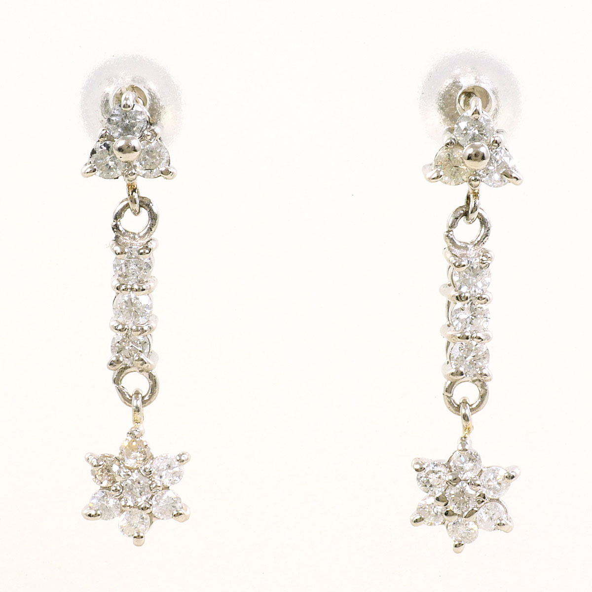 PT900/プラチナ ピアス ダイヤ 0.25ct 総重量約2.0g ジュエリー 送料無料 新品同様 【中古】 ギフトラッピング無料
