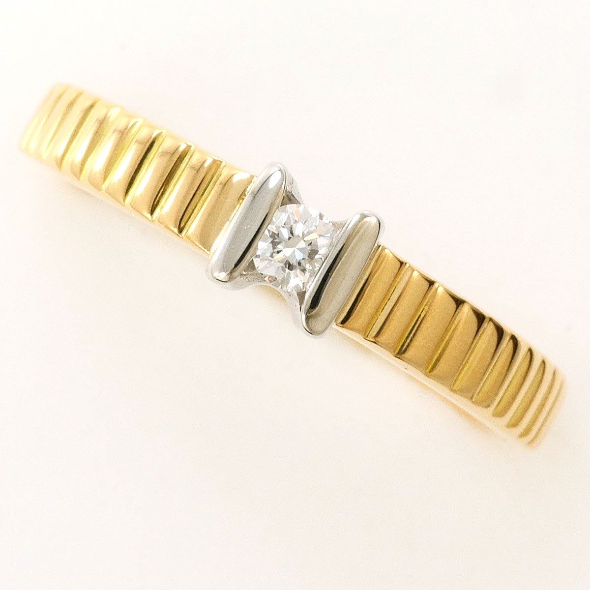 PT900/プラチナ K18YG リング・指輪 13.5号 ダイヤ 0.08ct 総重量約2.2g ジュエリー 送料無料 新品同様 【中古】 ギフトラッピング無料 43,102円
