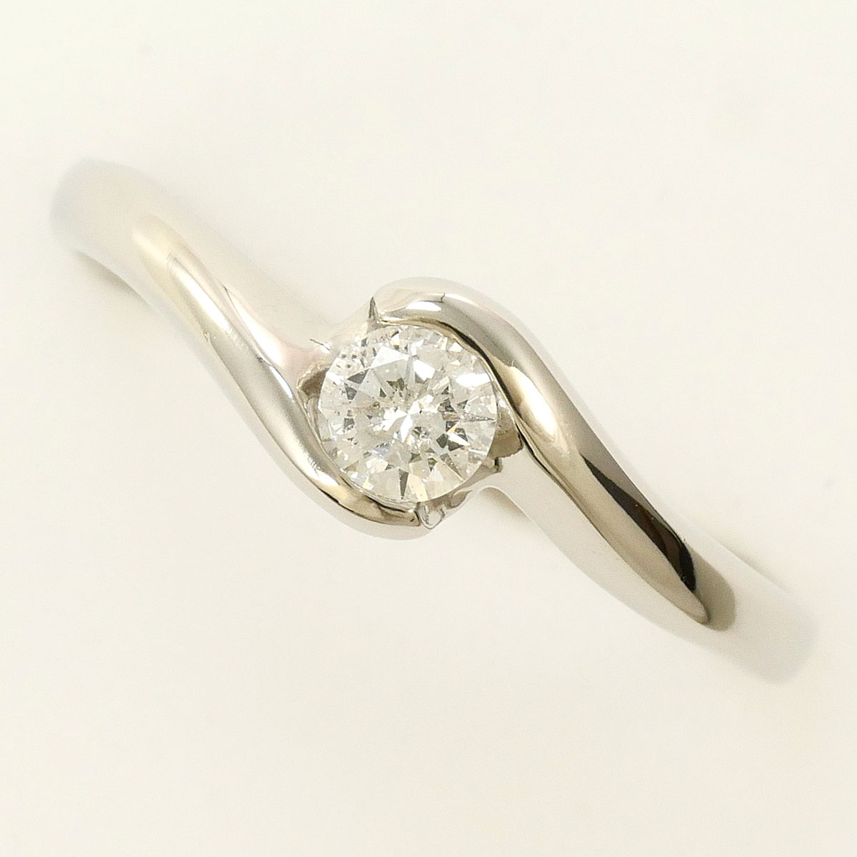 PT900/プラチナ リング・指輪 12号 ダイヤ 0.20ct 総重量約3.2g ジュエリー 送料無料 新品同様 【中古】 ギフトラッピング無料