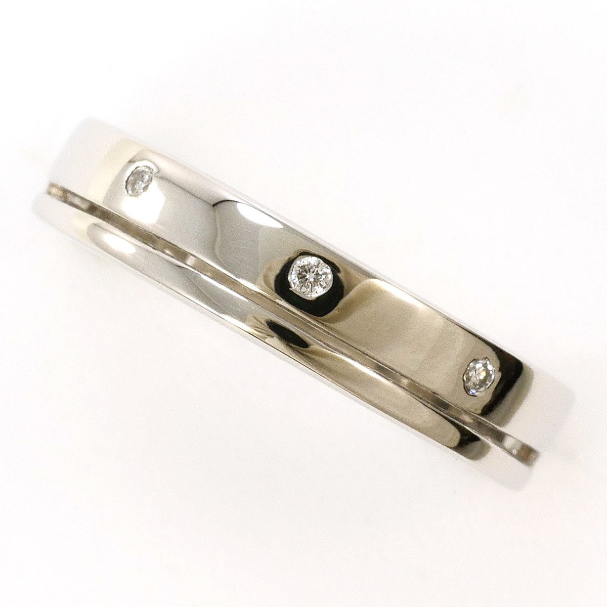 スカラベ PT950/プラチナ リング・指輪 8号 ダイヤ 0.03ct 総重量約4.1g ジュエリー 送料無料 新品同様 【中古】 ギフトラッピング無料｜ワンダープライス　店
