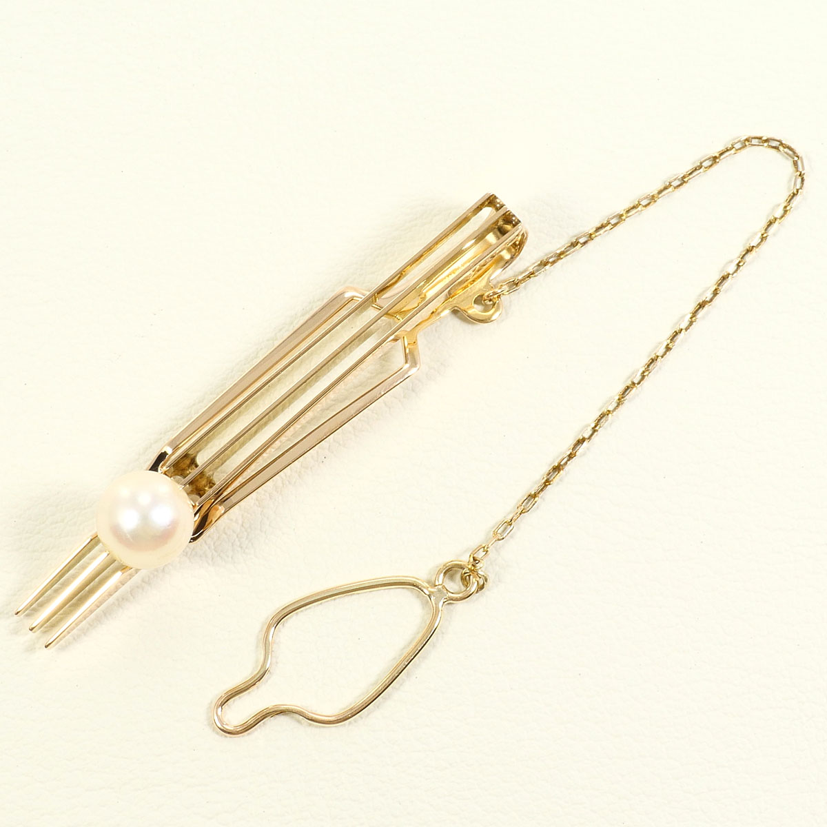 K10YG タイピン パール 総重量約2.7g ジュエリー 送料無料 新品同様 【中古】 ギフトラッピング無料|ワンダープライス 店