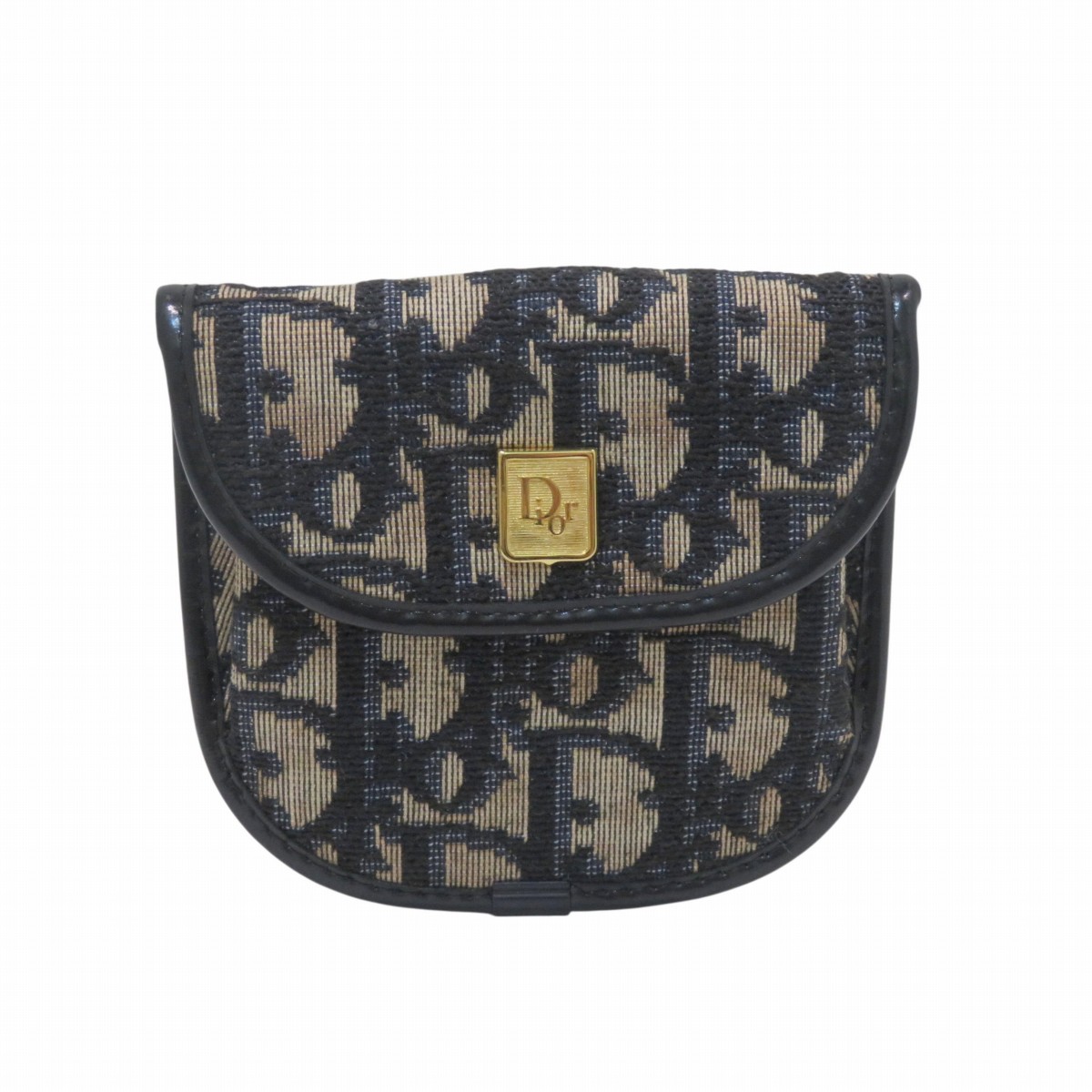 ディオール Christian Dior コインケース トロッター 帆布 なめし革 貨物輸送無料 【中古】