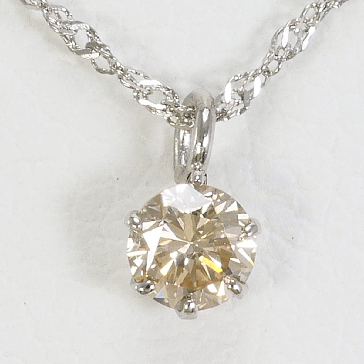 PT900/プラチナ PT850/プラチナ ネックレス ダイヤ 0.13 ct 約42cm 総重量約0.6g ジュエリー 送料無料 新品同様 【中古】 ギフトラッピング無料|ワンダープライス 店