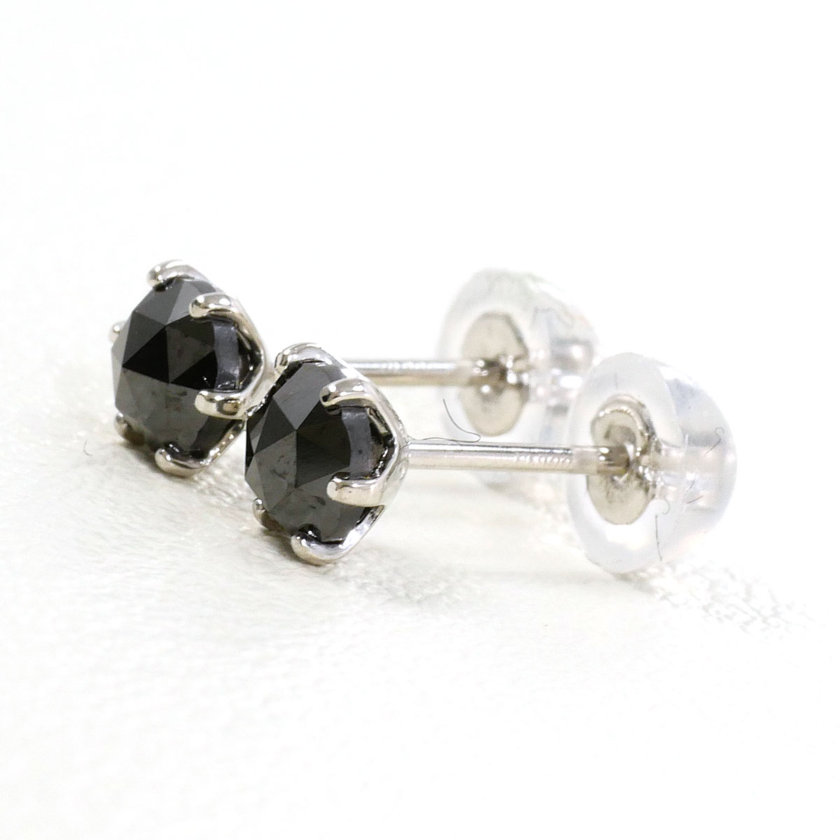 PT900/プラチナ ピアス ブラックダイヤ 0.26 ct 総重量約0.5g ジュエリー 送料無料 新品同様 【中古】 ギフトラッピング無料｜ワンダープライス　店