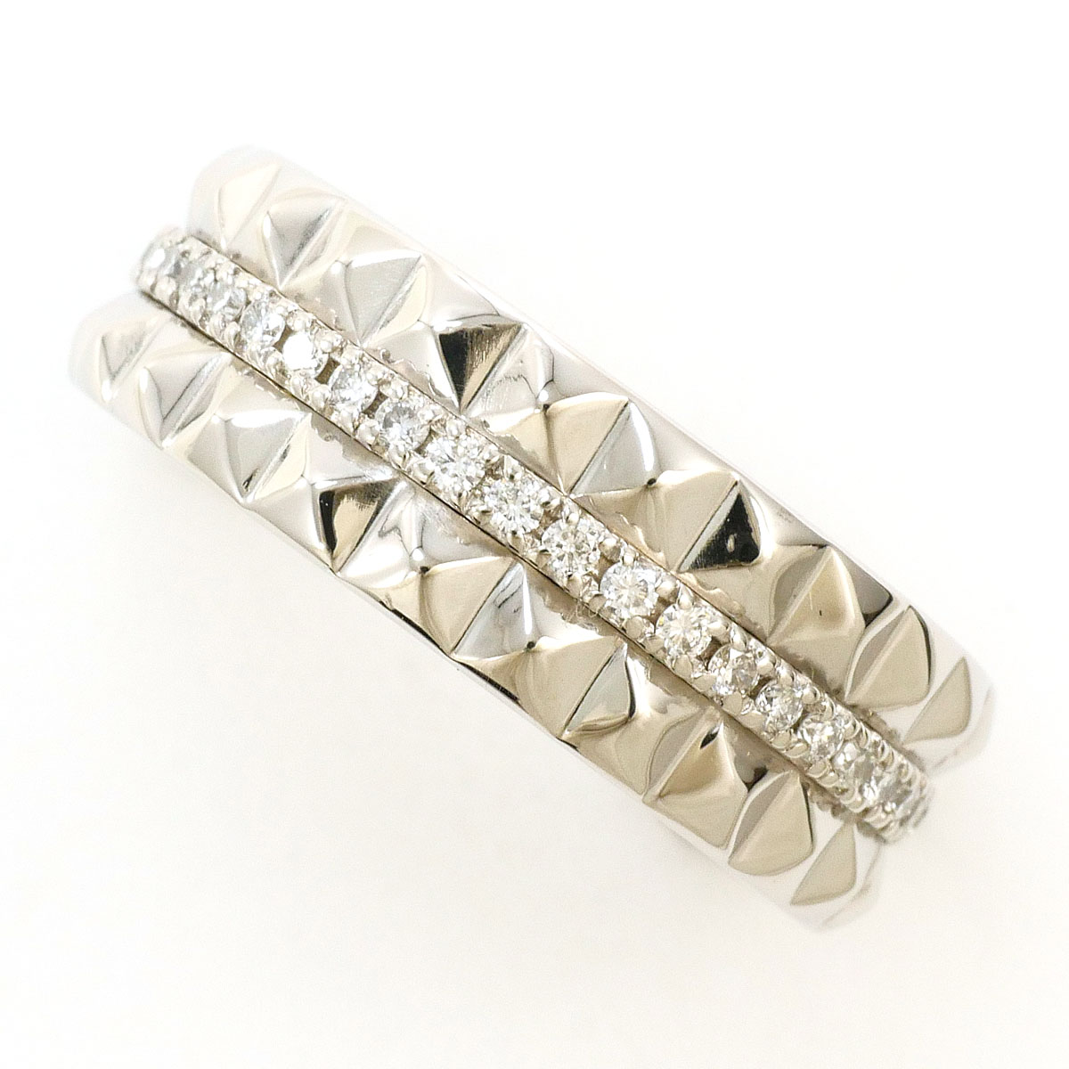 PT900/プラチナ リング・指輪 11.5号 ダイヤ 0.20ct カード鑑別書 総重量約8.4g ジュエリー 送料無料 新品同様 【中古】 ギフトラッピング無料｜ワンダープライス　店