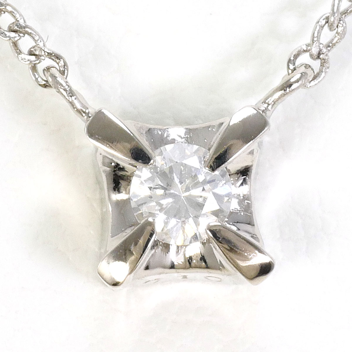 PT900/プラチナ PT850/プラチナ ネックレス ダイヤ 0.10ct 約40cm 総重量約2.9g ジュエリー 送料無料 新品同様 【中古】 ギフトラッピング無料