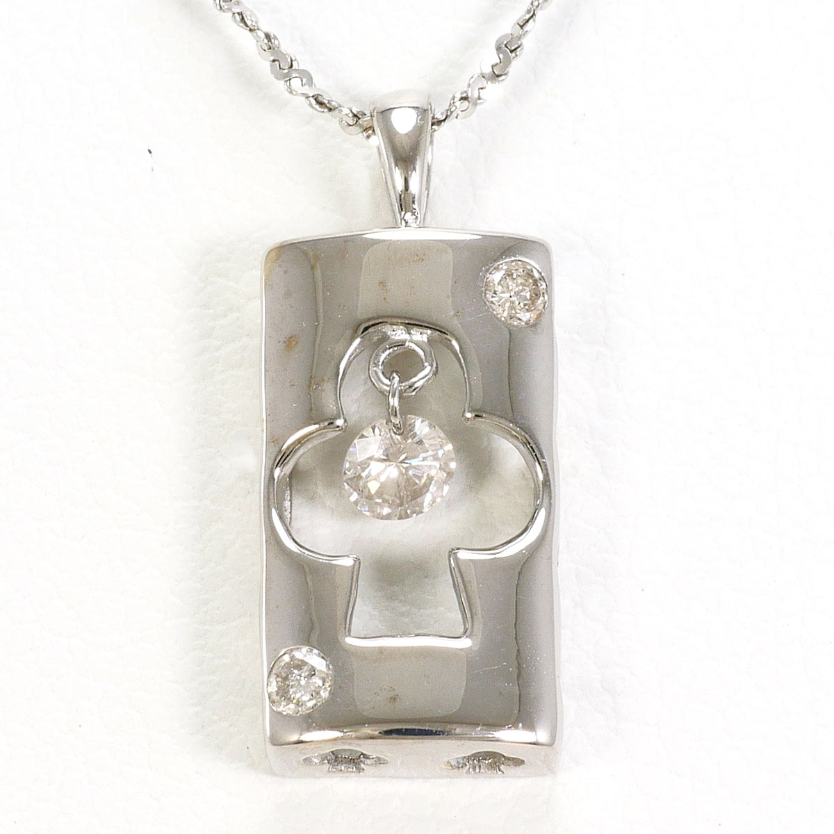 K18WG ネックレス ダイヤ 0.13ct 約40cm 総重量約2.3g ジュエリー 送料無料 新品同様 【中古】 ギフトラッピング無料 53,880円