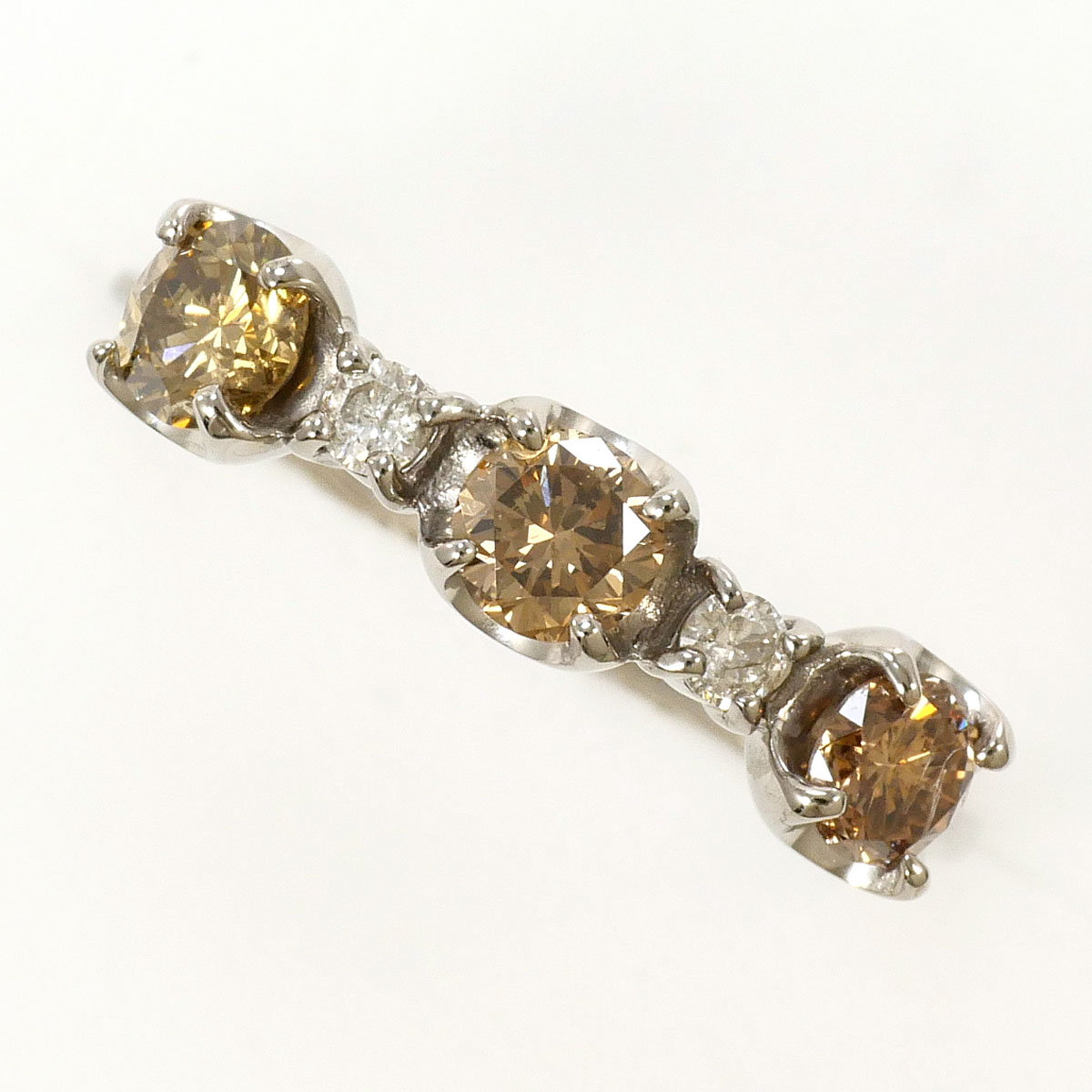 K10WG リング・指輪 5.5号 ブラウンダイヤ 0.50ct 総重量約1.3g ジュエリー 送料無料 新品同様 【中古】 ギフトラッピング無料