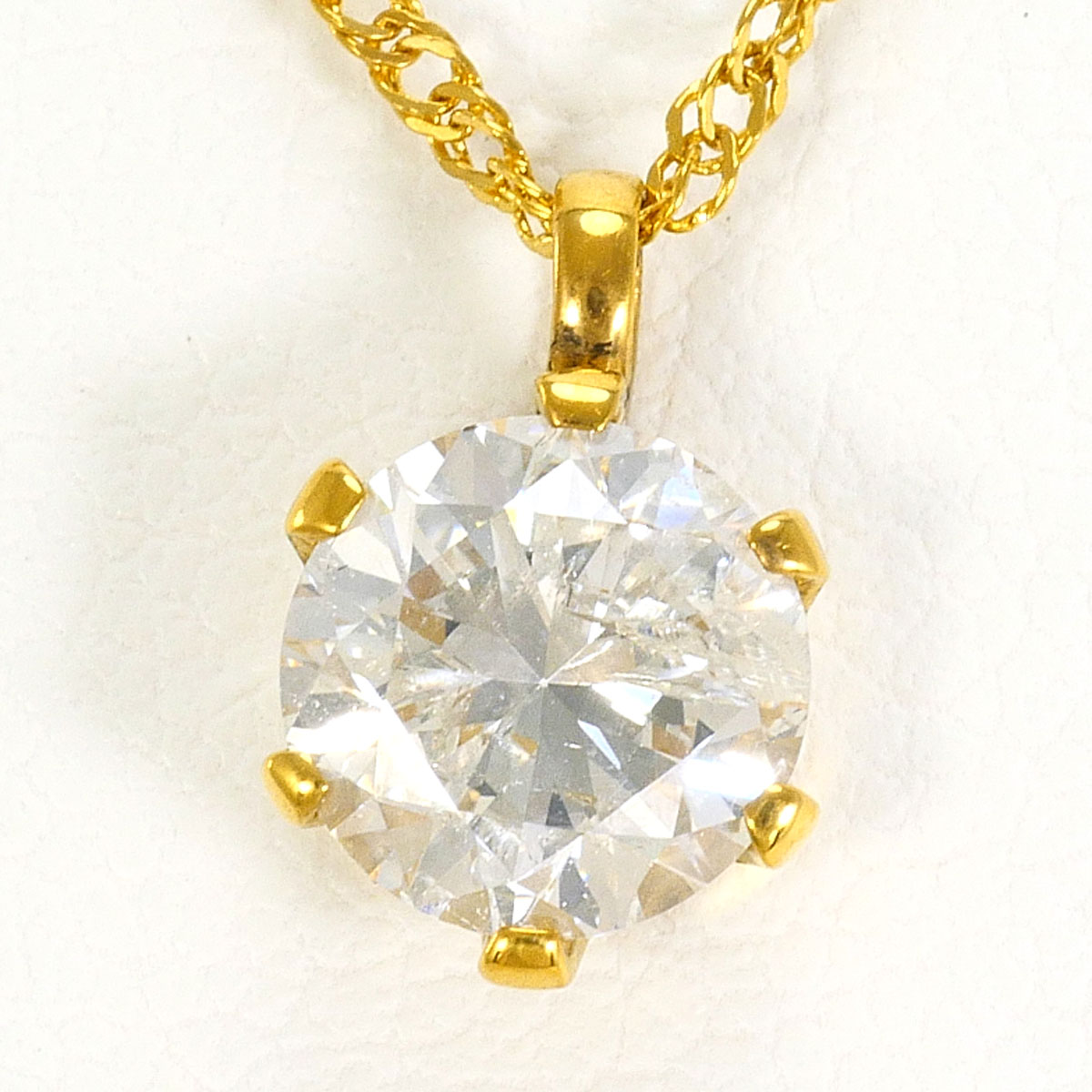 K24YG ネックレス ダイヤ 1.014ct I1 約42cm 総重量約2.1g ジュエリー 送料無料 新品同様 【中古】 ギフトラッピング無料