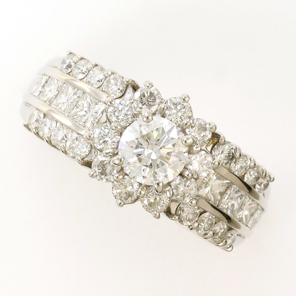 PT900/プラチナ リング・指輪 11.5号 ダイヤ 0.518ct ダイヤ 1.27ct SI2 総重量約9.6g ジュエリー 送料無料 新品同様 【中古】 ギフトラッピング無料
