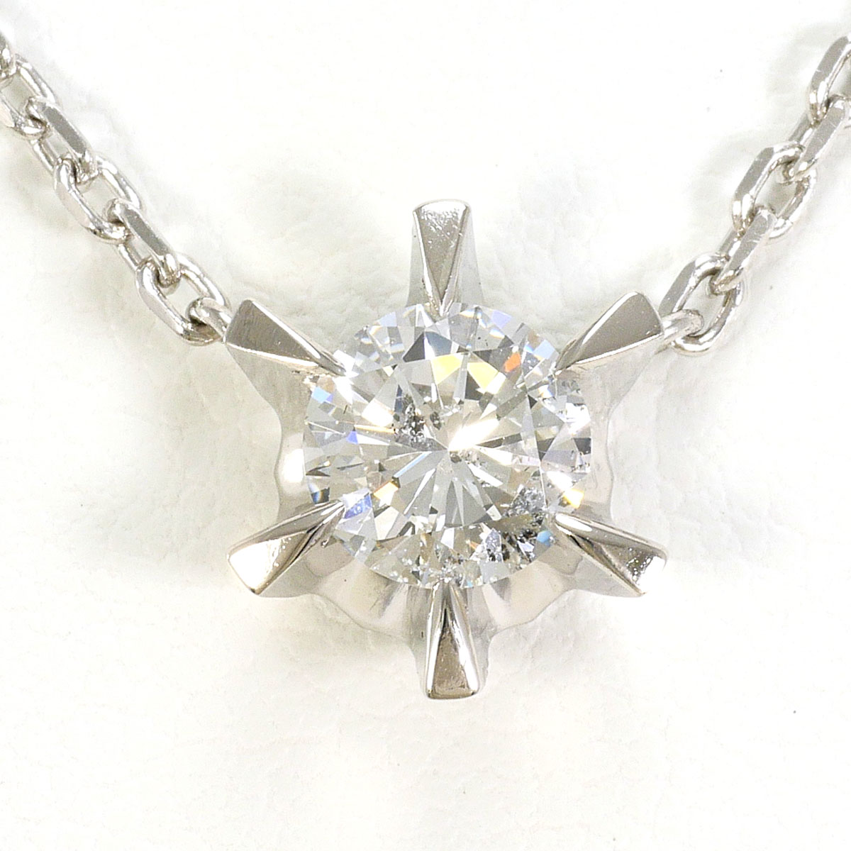 PT850/プラチナ ネックレス ダイヤ 0.598ct I1 約41cm 総重量約5.2g ジュエリー 送料無料 新品同様 【中古】 ギフトラッピング無料｜ワンダープライス　店