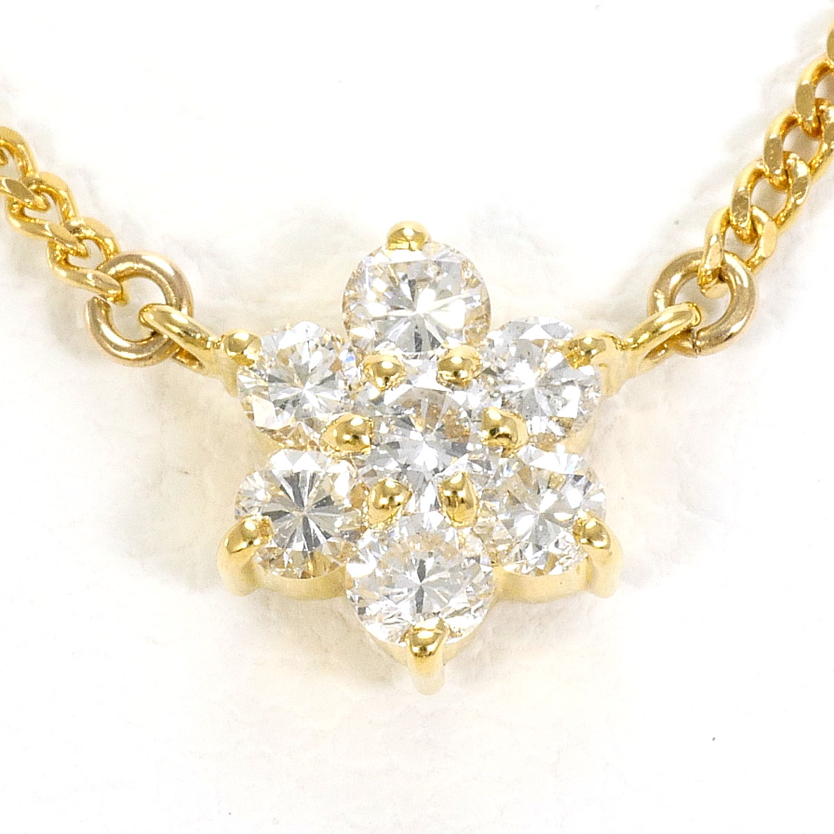 K18YG ネックレス ダイヤ 0.30ct 約41cm 総重量約2.6g ジュエリー 送料無料 新品同様 【中古】 ギフトラッピング無料|ワンダープライス 店
