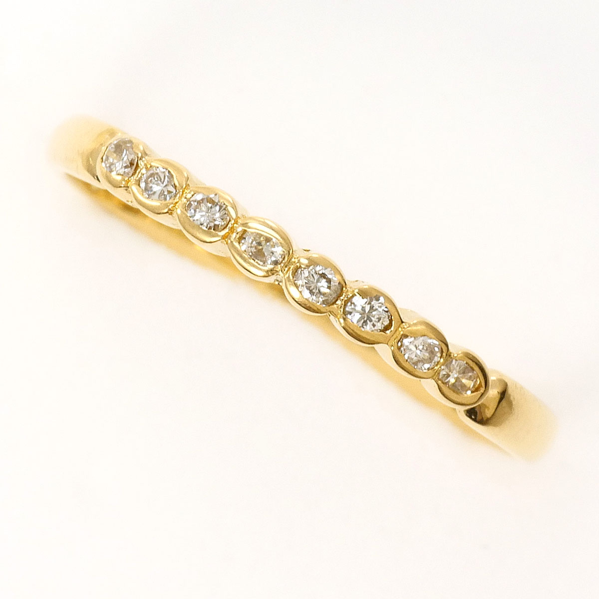 K18YG リング・指輪 12.5号 ダイヤ 0.10ct 総重量約0.9g ジュエリー 送料無料 新品同様 【中古】 ギフトラッピング無料