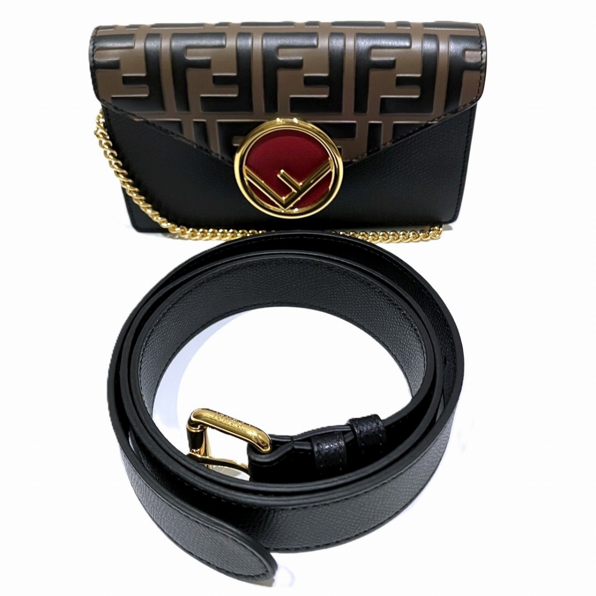 フェンディ FENDI 酉の方角御徒面子 エフイズフェンディ なめし革 8BM005 A6CB F13VK 貨物輸送無料 【中古】