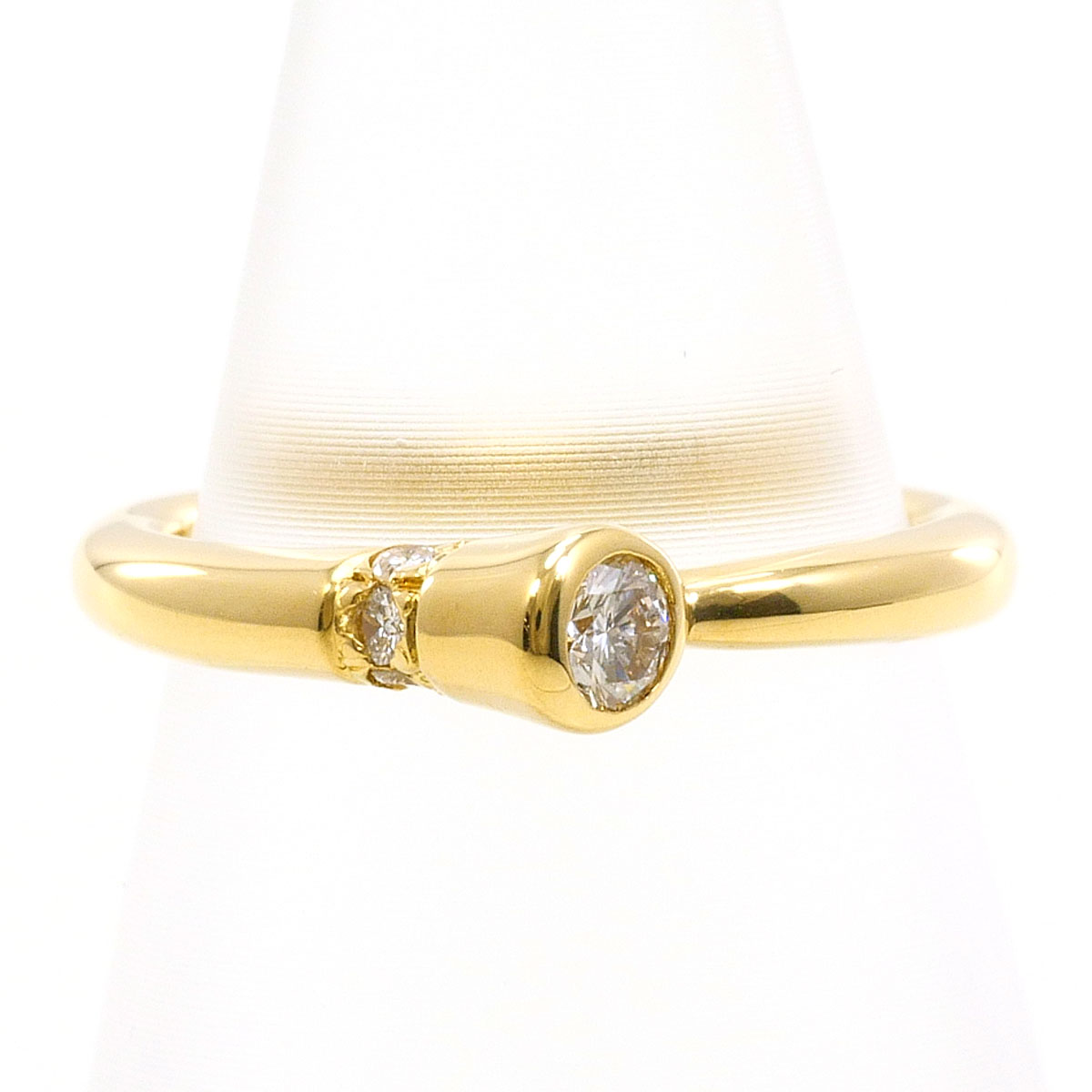 K18YG リング・指輪 1.5号 ダイヤ 0.10ct 総重量約2.0g ジュエリー 送料無料 新品同様 【中古】 ギフトラッピング無料