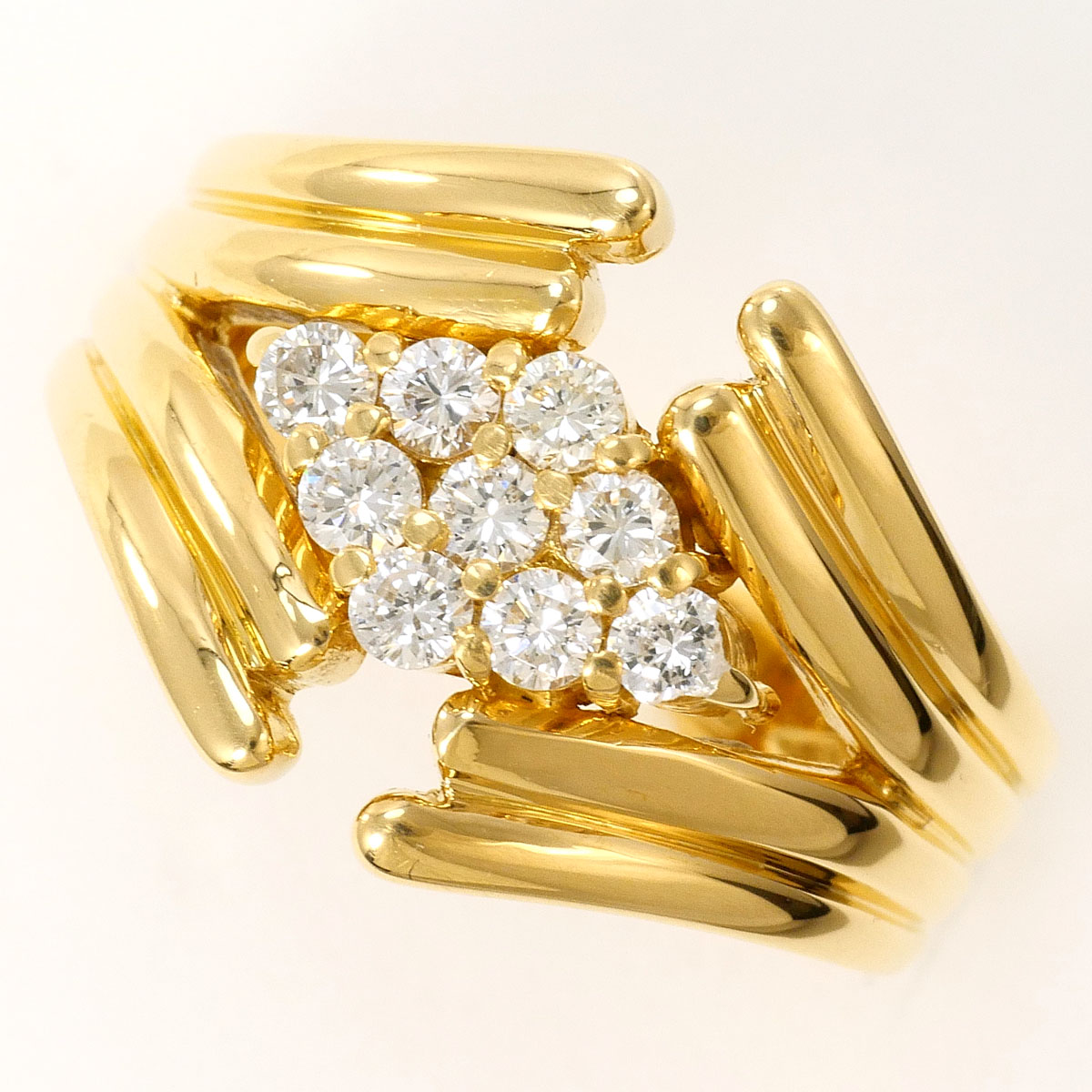 K18YG リング・指輪 9.5号 ダイヤ 0.36 ct 鑑別書 総重量約7.5g ジュエリー 送料無料 新品同様 【中古】 ギフトラッピング無料｜ワンダープライス　店 119,200円
