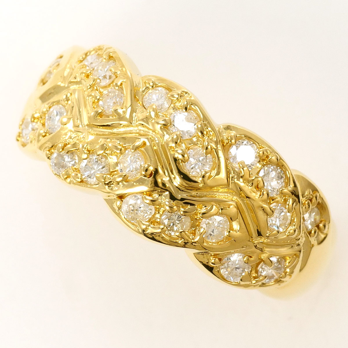 K18YG リング・指輪 11.5号 ダイヤ 0.5 ct 鑑別書 総重量約5.2g ジュエリー 送料無料 新品同様 【中古】 ギフトラッピング無料