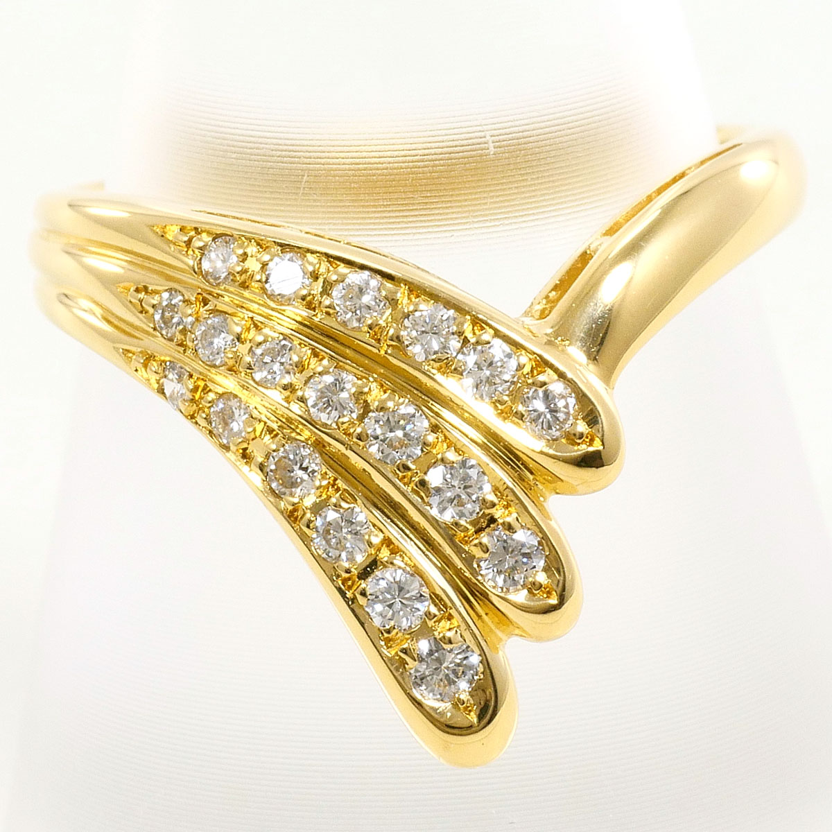 K18YG リング・指輪 11.5号 ダイヤ 0.23 ct 鑑別書 総重量約3.5g ジュエリー 送料無料 新品同様 【中古】 ギフトラッピング無料|ワンダープライス 店