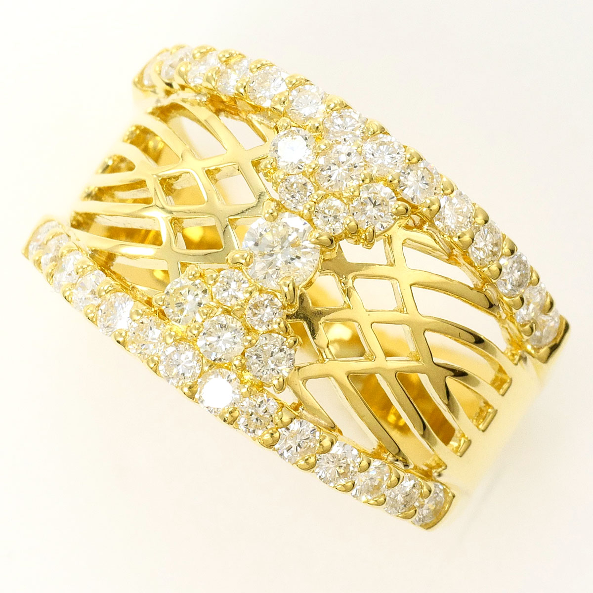 K18YG リング・指輪 12.5号 ダイヤ 1.00 ct 鑑別書 総重量約7.0g ジュエリー 送料無料 新品同様 【中古】 ギフトラッピング無料