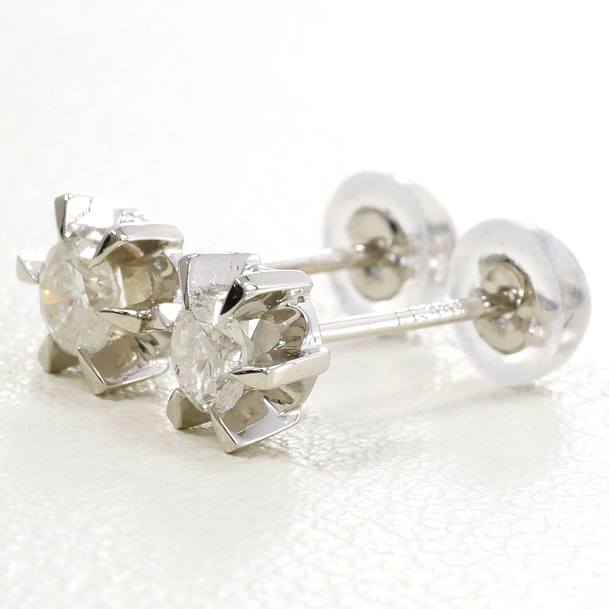 PT/プラチナ PT900/プラチナ ピアス ダイヤ 0.15 ct 総重量約0.9g ジュエリー 送料無料 新品同様 【中古】 ギフトラッピング無料|ワンダープライス 店
