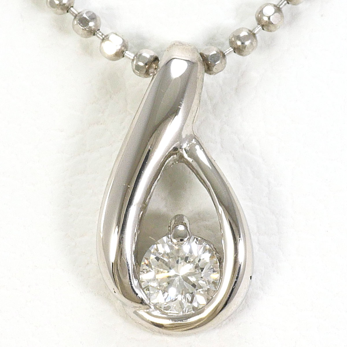 PT900/プラチナ PT850/プラチナ ネックレス ダイヤ 0.096ct 約40cm 総重量約2.6g ジュエリー 送料無料 新品同様 【中古】 ギフトラッピング無料|ワンダープライス 店