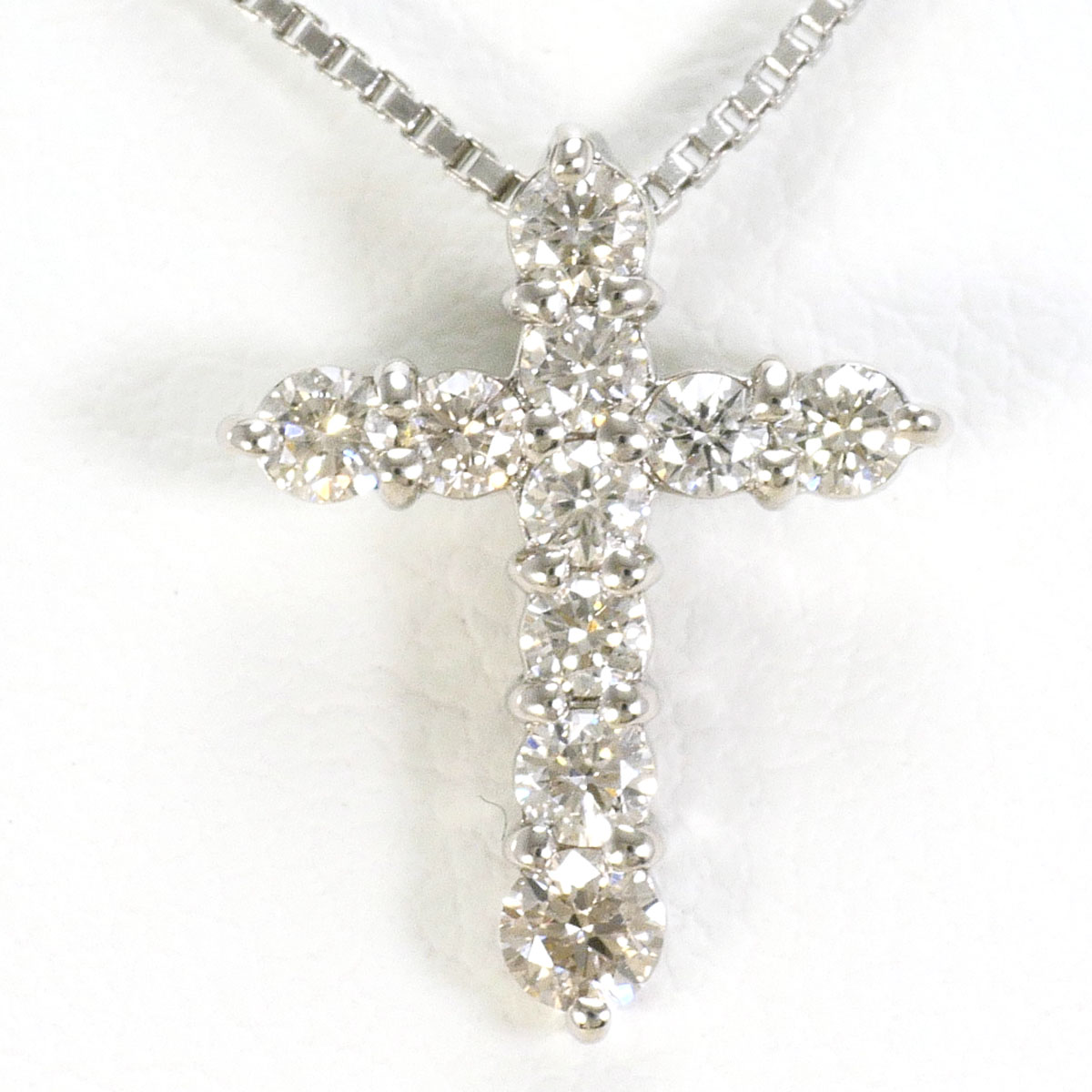 PT900/プラチナ PT850/プラチナ ネックレス ダイヤ 0.3ct 約45cm 総重量約3.3g ジュエリー 送料無料 新品同様 【中古】 ギフトラッピング無料