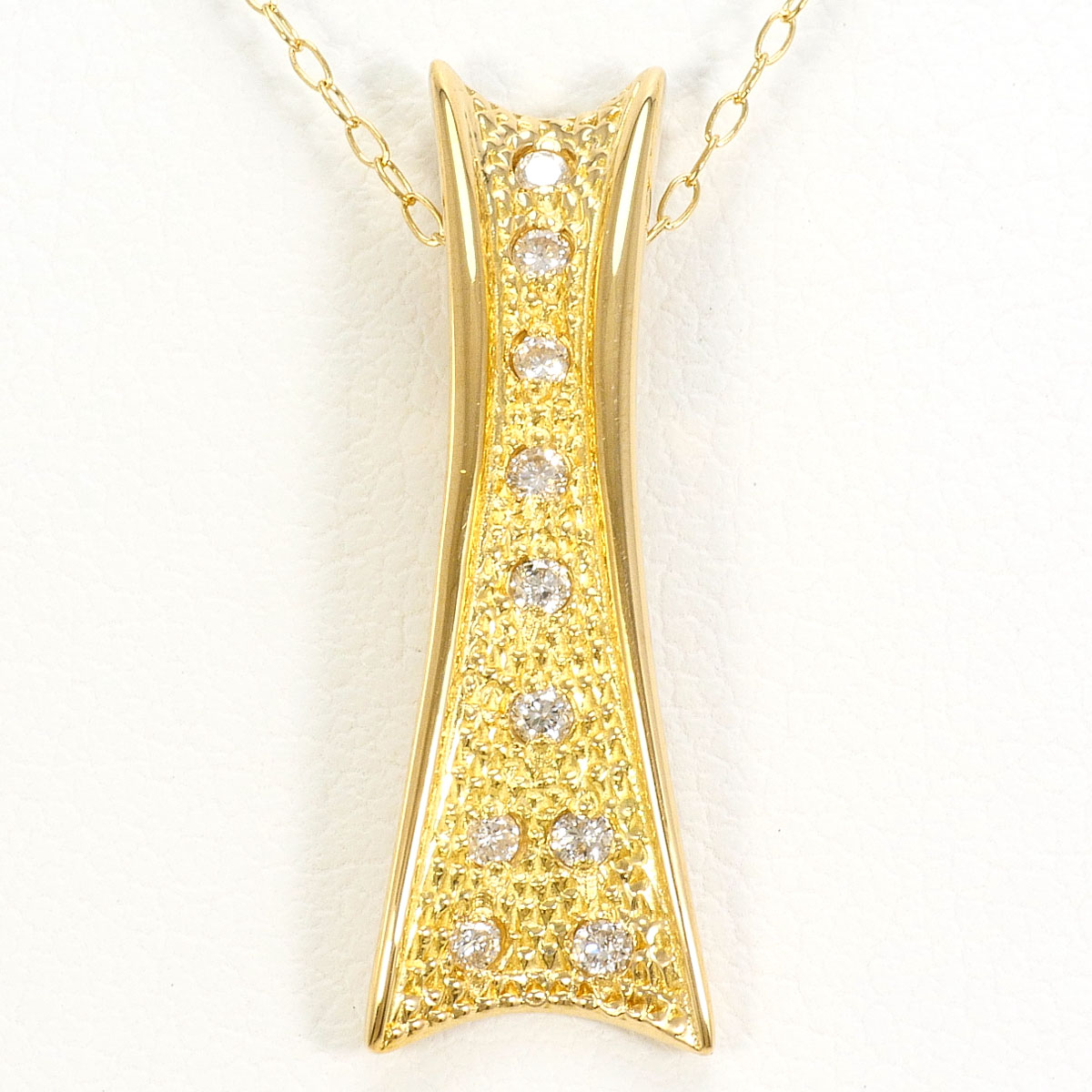 K18YG ネックレス ダイヤ 0.10ct 約40cm 総重量約2.6g ジュエリー 送料無料 新品同様 【中古】 ギフトラッピング無料|ワンダープライス 店
