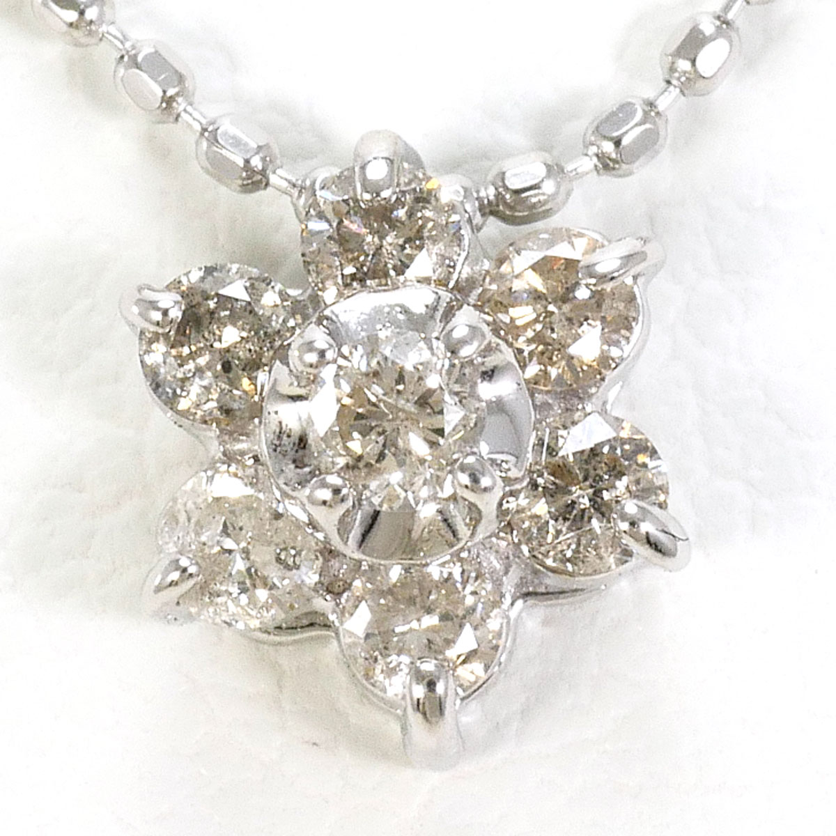 K14WG ネックレス ダイヤ 0.20ct 約40cm 総重量約1.3g ジュエリー 送料無料 新品同様 【中古】 ギフトラッピング無料