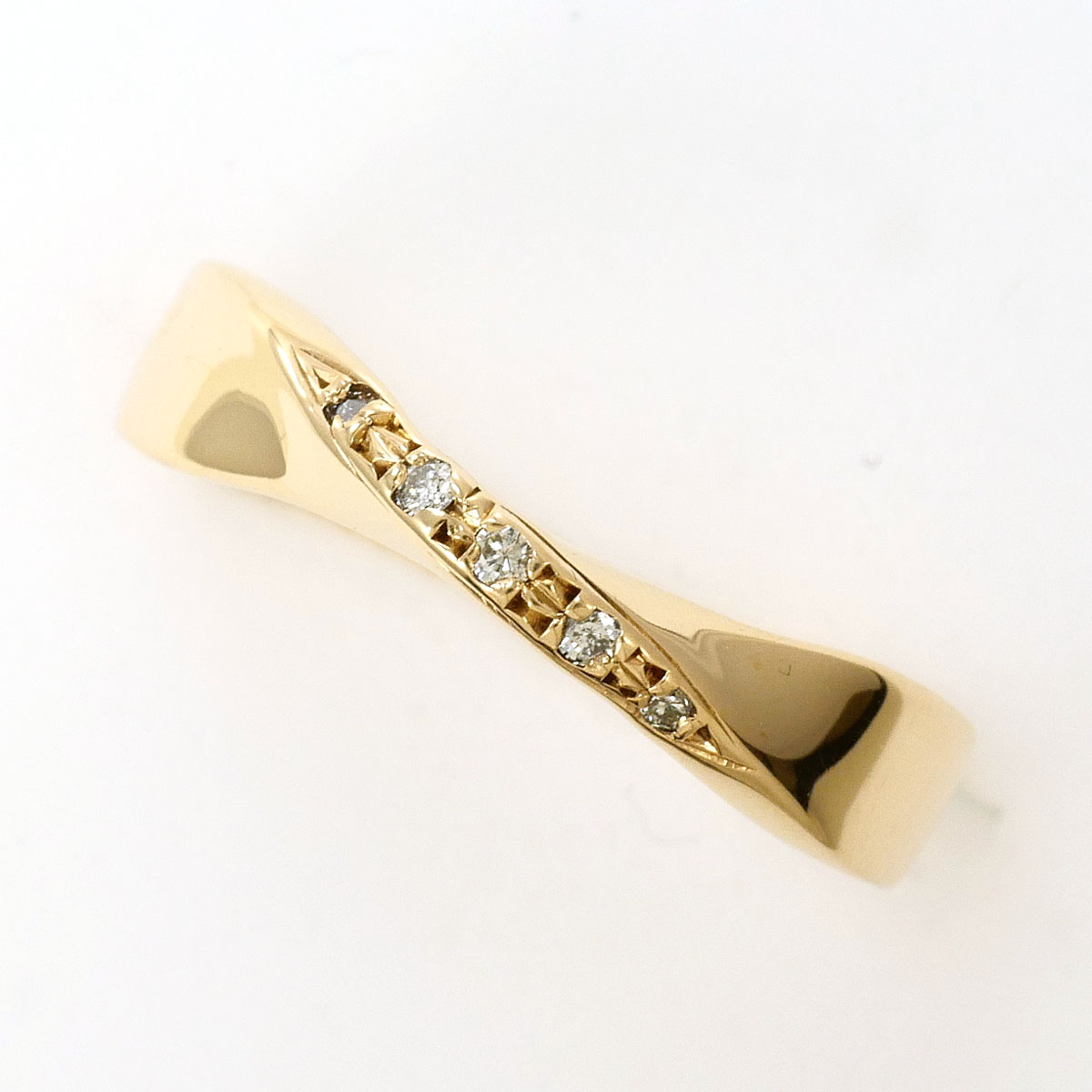 K9YG リング・指輪 9.5号 ダイヤ 0.03ct 総重量約1.4g ジュエリー 送料無料 新品同様 【中古】 ギフトラッピング無料｜ワンダープライス　店