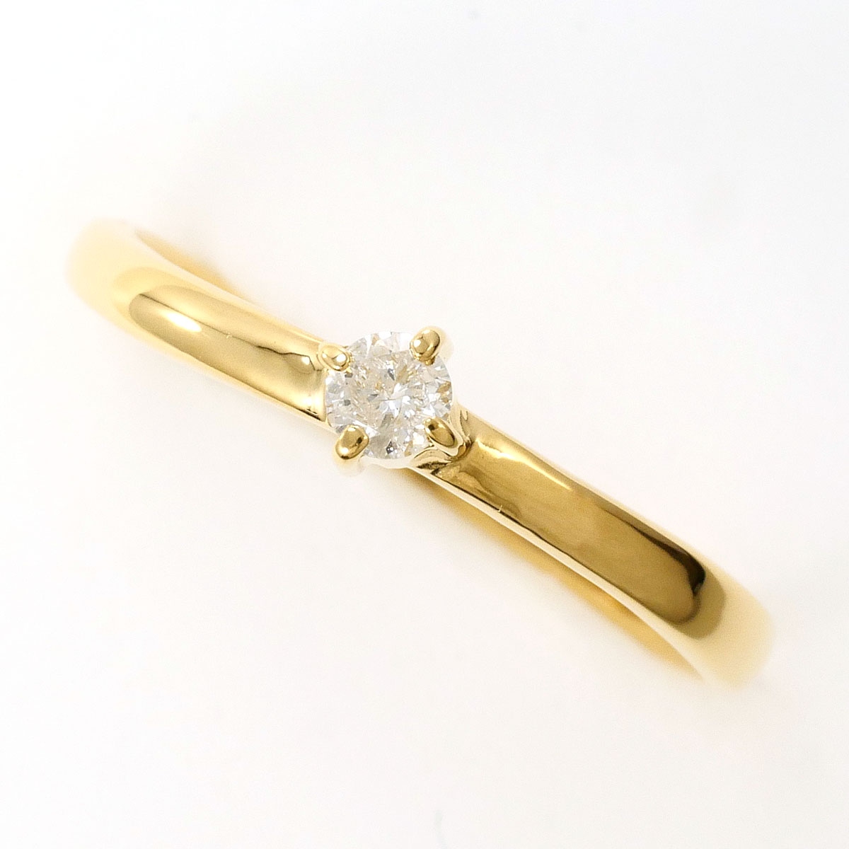 K18YG リング・指輪 13号 ダイヤ 0.10ct 総重量約1.1g ジュエリー 送料無料 新品同様 【中古】 ギフトラッピング無料