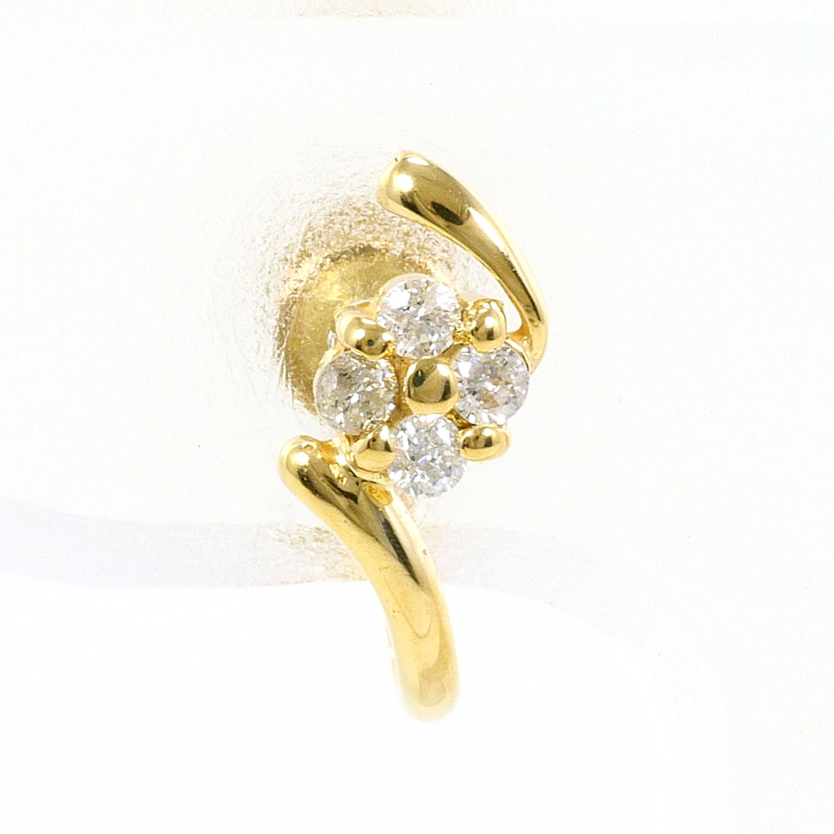 K18YG イヤリング(片耳) ダイヤ 0.07ct 総重量約0.7g 送料無料 新品同様 【中古】 ギフトラッピング無料