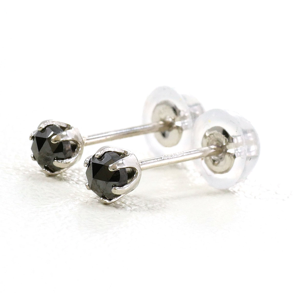 PT900/プラチナ ピアス ブラックダイヤ 総重量約0.3g ジュエリー 送料無料 新品同様 【中古】 ギフトラッピング無料