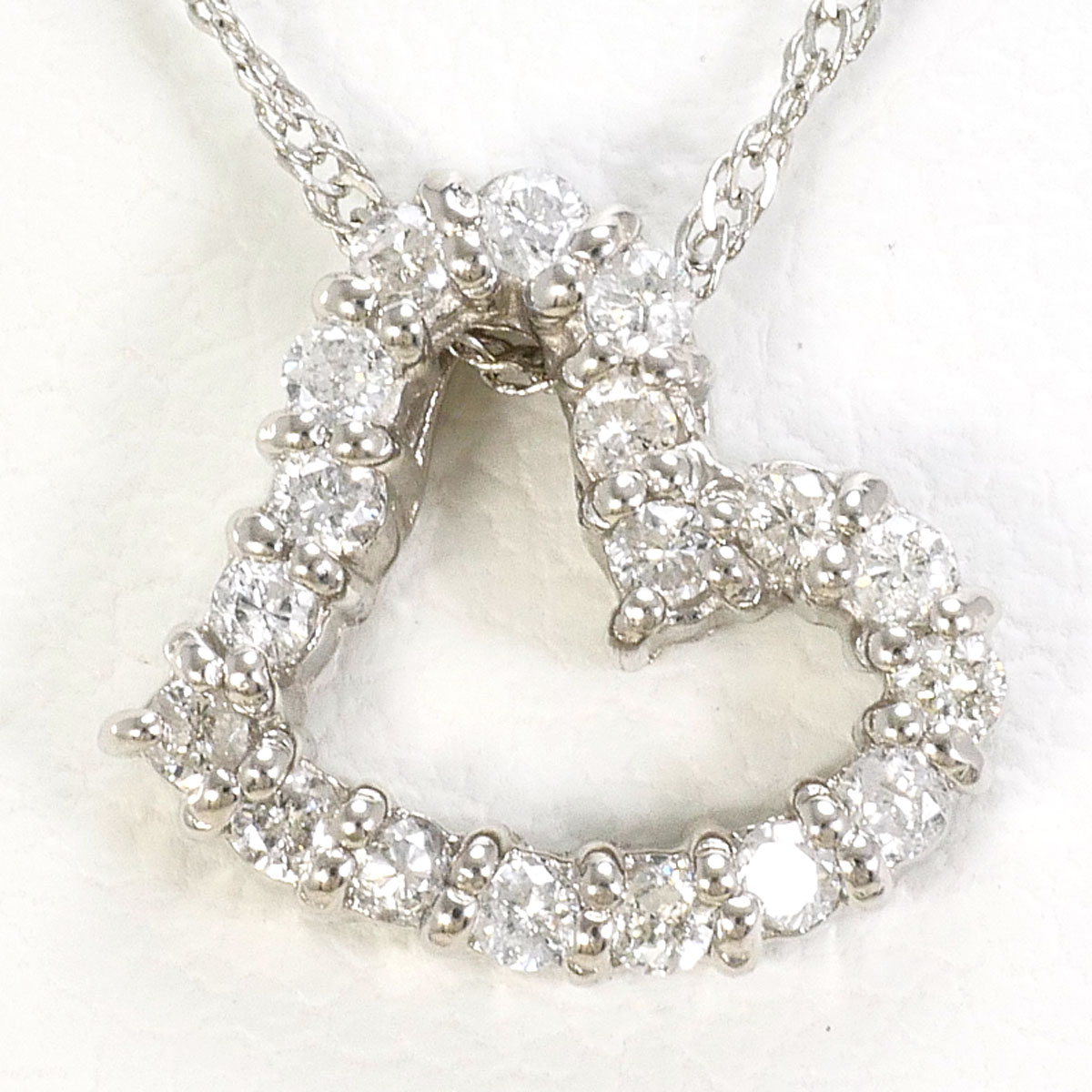 PT900/プラチナ PT850/プラチナ ネックレス ダイヤ 0.17ct 約39cm 総重量約2.3g ジュエリー 送料無料 新品同様 【中古】 ギフトラッピング無料
