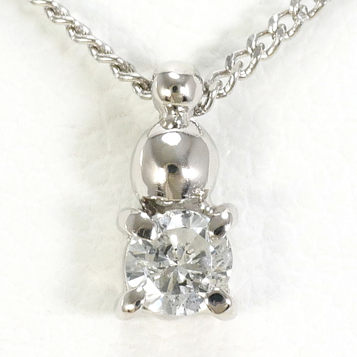 PT900/プラチナ PT850/プラチナ ネックレス ダイヤ 0.10ct 約42cm 総重量約2.0g ジュエリー 送料無料 新品同様 【中古】 ギフトラッピング無料