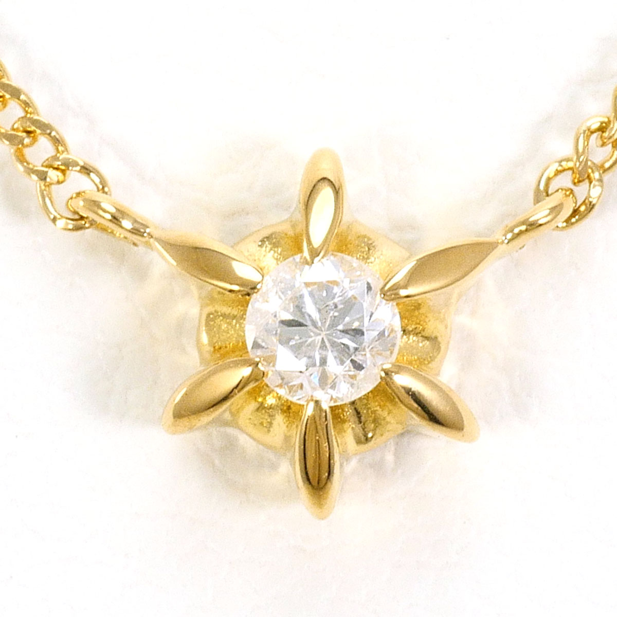 K18YG ネックレス ダイヤ 0.10ct 約41cm 総重量約2.2g ジュエリー 送料無料 新品同様 【中古】 ギフトラッピング無料