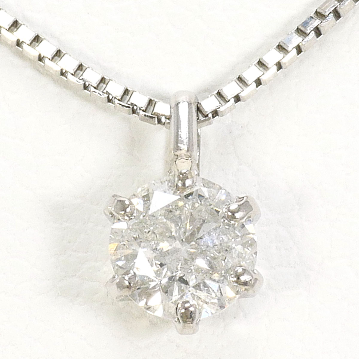 PT900/プラチナ PT850/プラチナ ネックレス ダイヤ 0.3ct 約45cm 総重量約2.7g ジュエリー 送料無料 新品同様 【中古】 ギフトラッピング無料