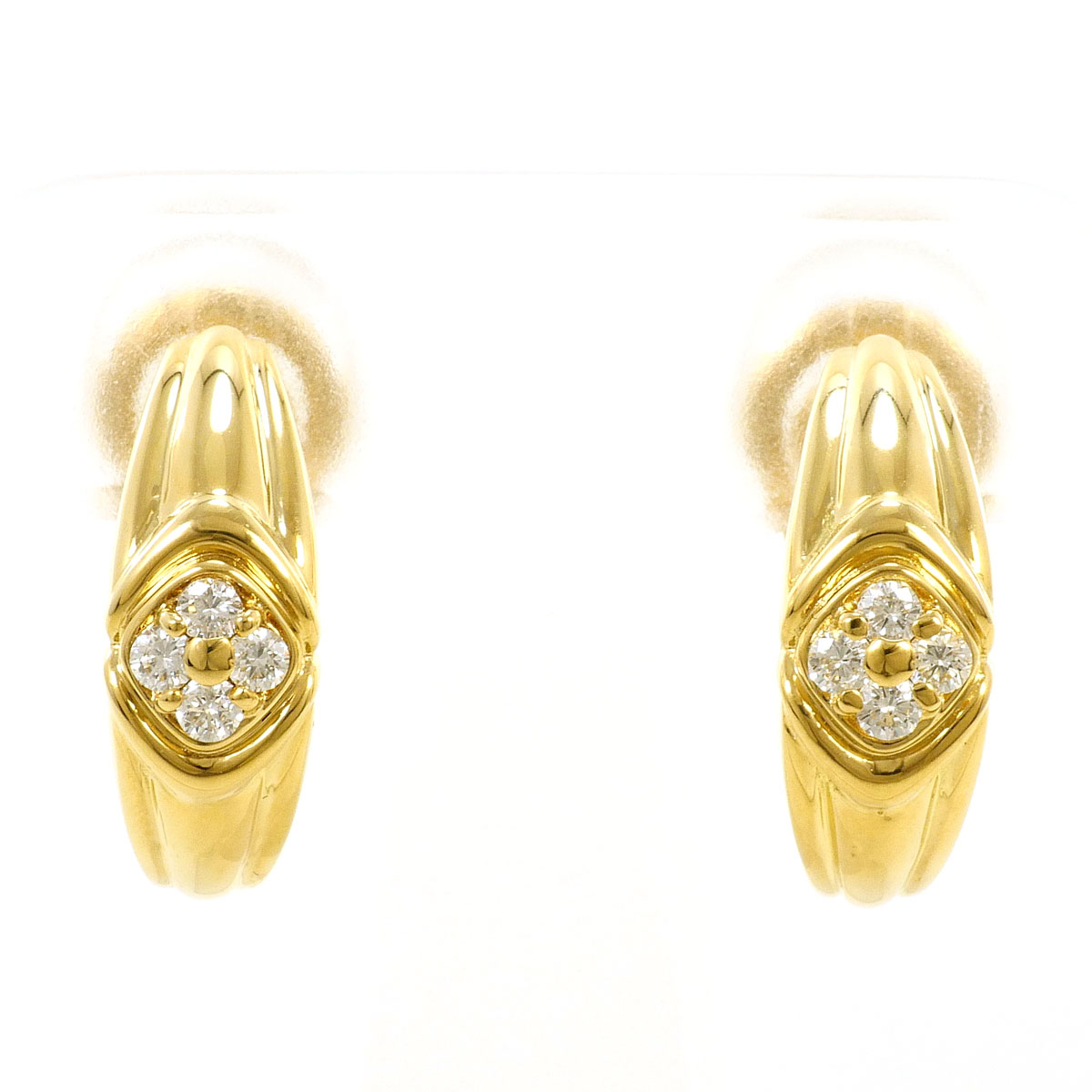 K18YGWG イヤリング ダイヤ 0.14ct カード鑑別書 総重量約10.2g ジュエリー 送料無料 新品同様 【中古】 ギフトラッピング無料｜ワンダープライス　店 147,900円