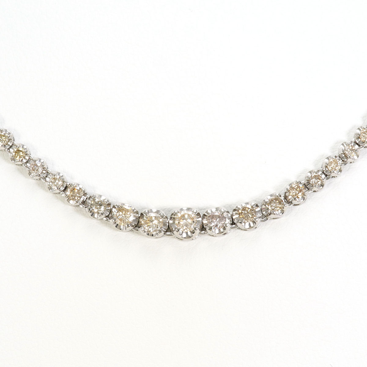 K14WG ネックレス ダイヤ 3.00ct 鑑別書 約41cm 総重量約9.9g ジュエリー 送料無料 新品同様 【中古】 ギフトラッピング無料|ワンダープライス 店