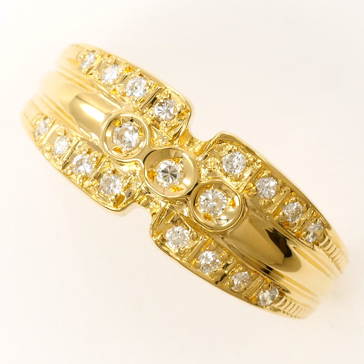 K18YG リング・指輪 12.5号 ダイヤ 0.16ct 鑑別書 総重量約3.6g ジュエリー 送料無料 新品同様 【中古】 ギフトラッピング無料