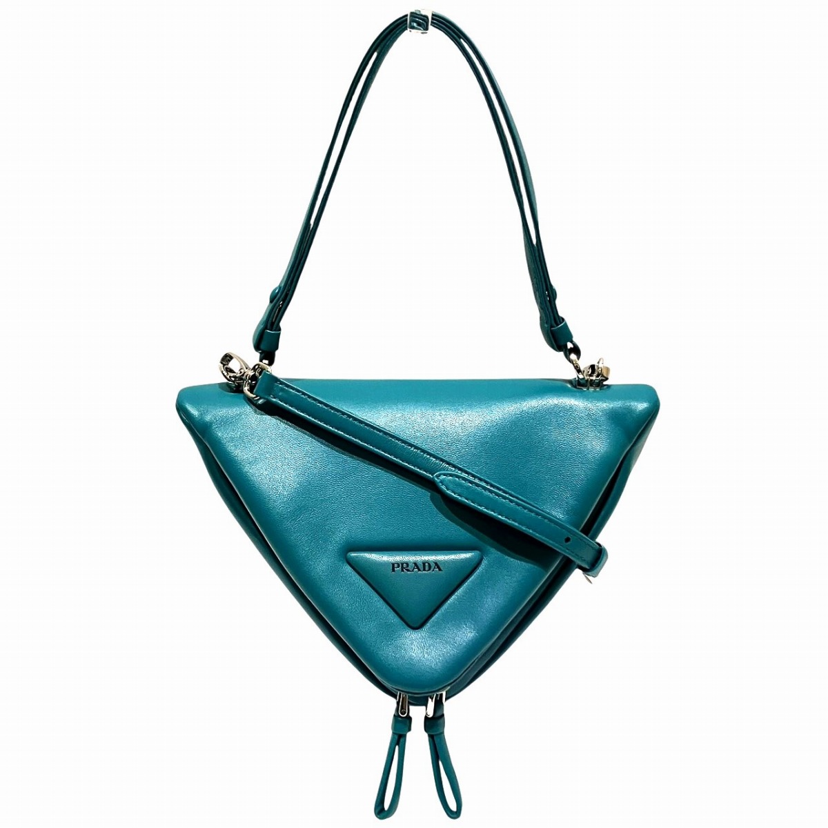 プラダ PRADA トライアングルハンドバッグ ハンドバッグ パデットナッパレザー 1BA315 送料無料 【中古】｜ワンダープライス　店