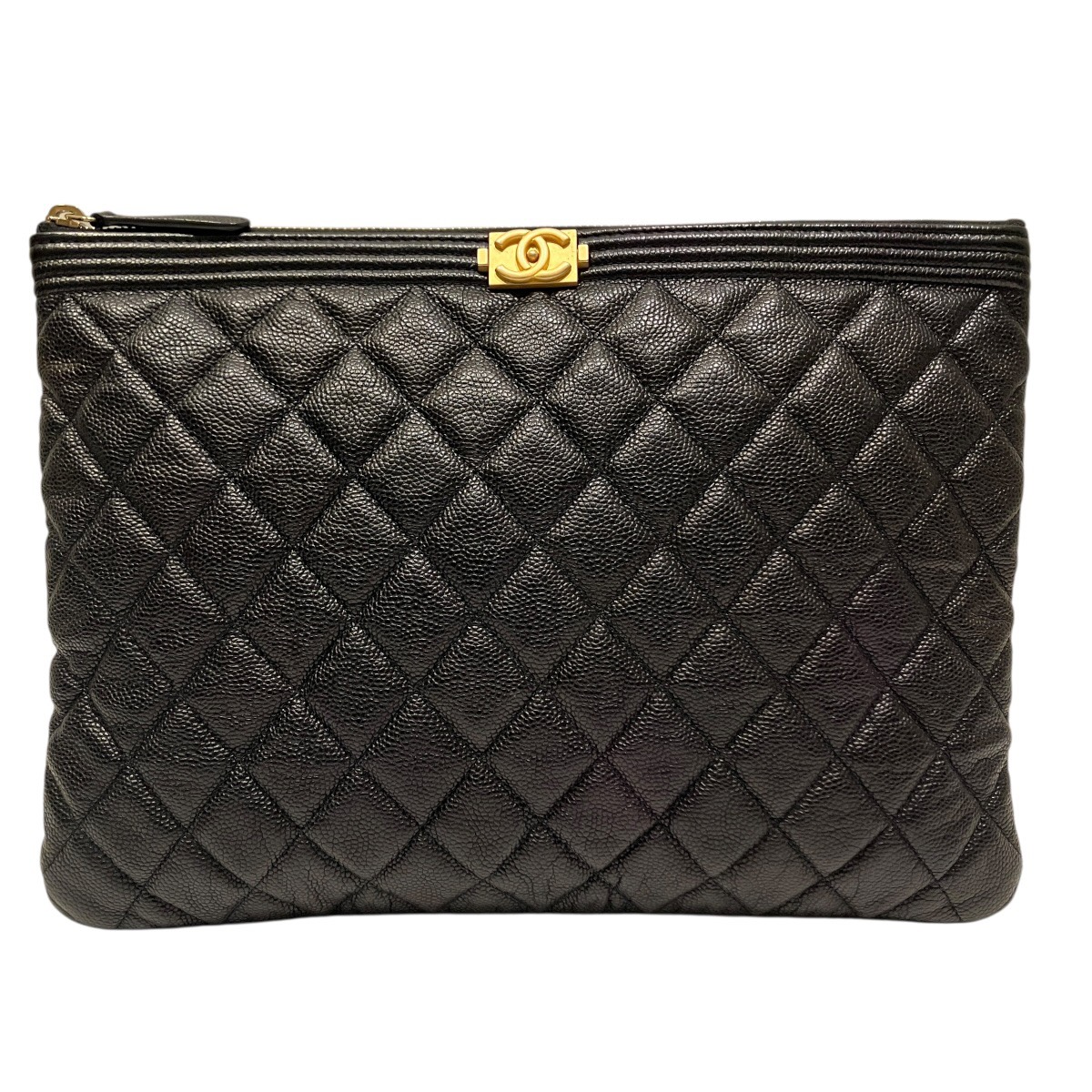 シャネル CHANEL クラッチバッグ ボーイシャネル キャビアスキン 送料無料 【中古】 75,900円