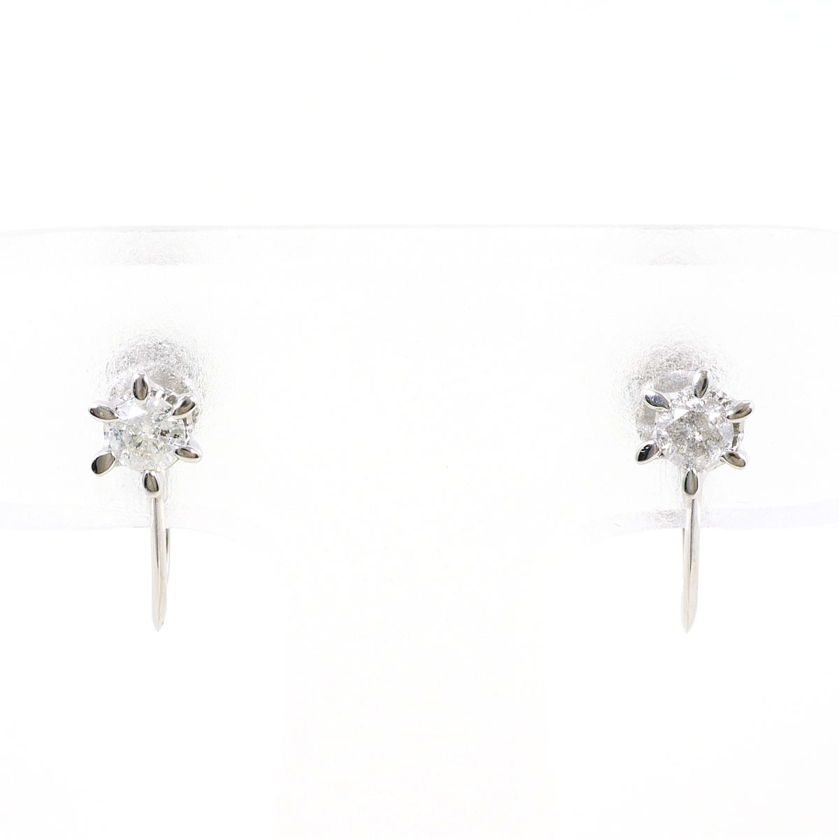 PT900/プラチナ イヤリング ダイヤ 0.1ct 総重量約1.7g ジュエリー 送料無料 新品同様 【中古】 ギフトラッピング無料|ワンダープライス 店