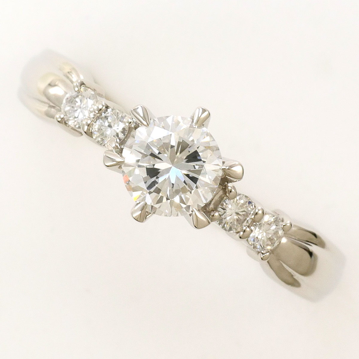 PT900/プラチナ リング・指輪 14号 ダイヤ 0.507ct ダイヤ 0.13ct VS1 鑑定書 総重量約4.2g ジュエリー 送料無料 新品同様 【中古】 ギフトラッピング無料