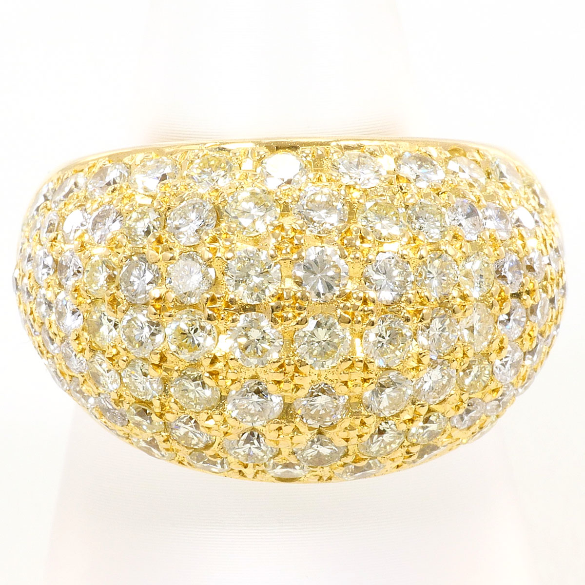 K18YG リング・指輪 20号 ダイヤ 5.02ct カード鑑別書 総重量約42.3g ジュエリー 送料無料 新品同様 【中古】 ギフトラッピング無料