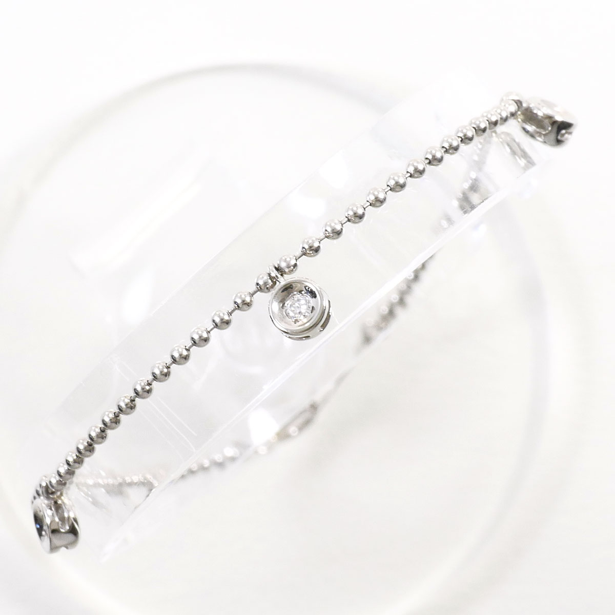 PT850/プラチナ ブレスレット ダイヤ 0.13ct 約19cm 総重量約3.6g ジュエリー 送料無料 新品同様 【中古】 ギフトラッピング無料