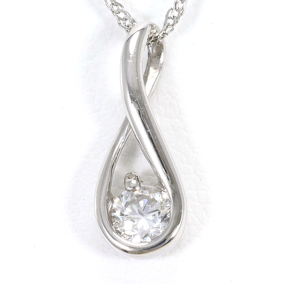 PT900/プラチナ PT850/プラチナ ネックレス ダイヤ 0.22ct 約39cm 総重量約1.8g ジュエリー 送料無料 新品同様 【中古】 ギフトラッピング無料